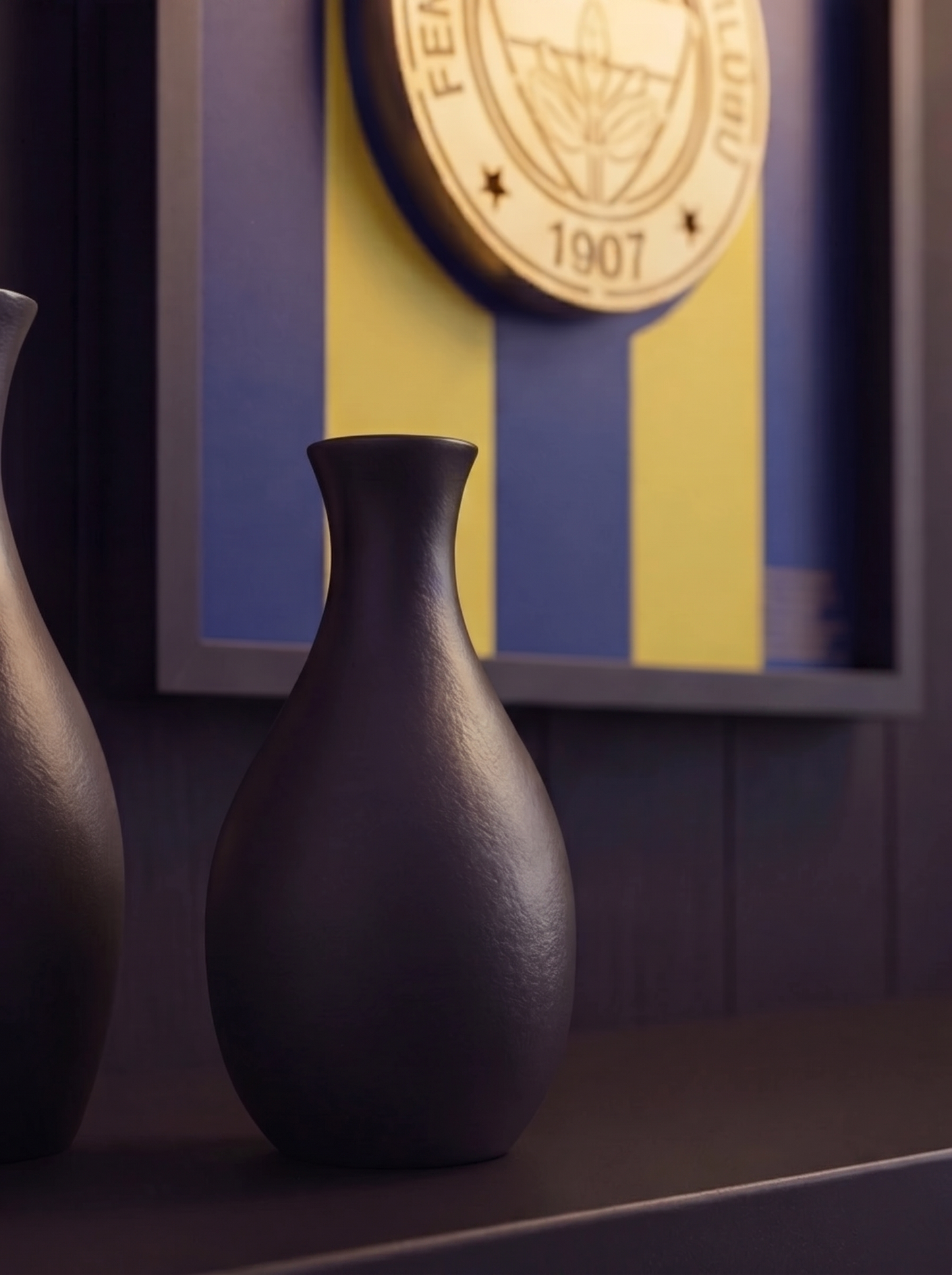 Sarı Lacivert Logolu Premium Tablo | Şık Lacivert