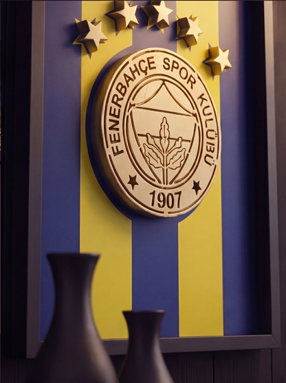 Sarı Lacivert Logolu Premium Tablo | Şık Lacivert