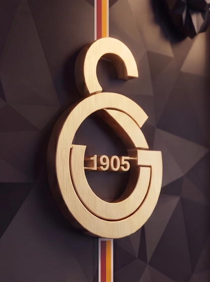 Sarı Kırmızı Logolu Premium Tablo | Aslan Figürlü