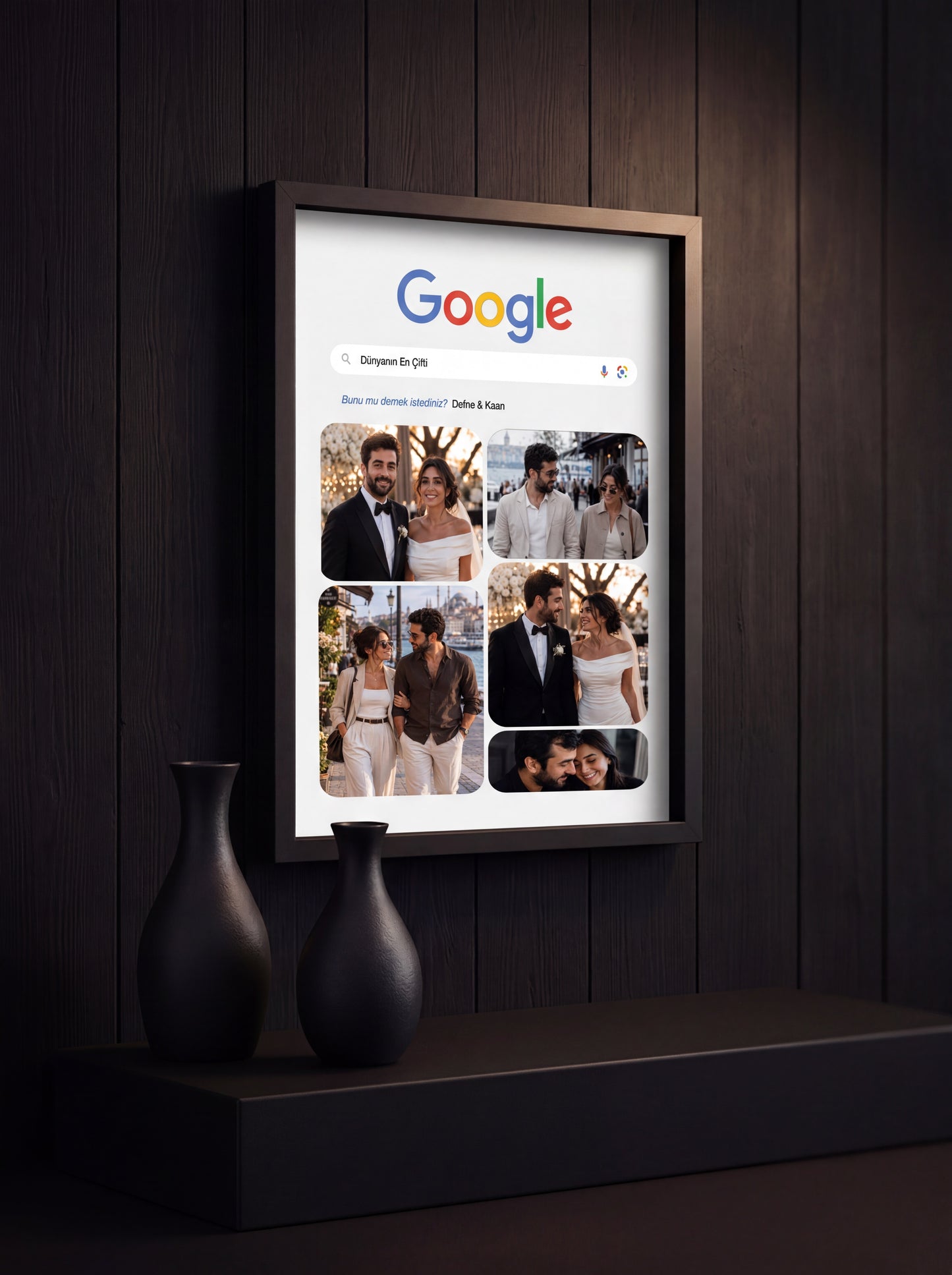 İsme Özel Google Temalı Fotoğraflı Tablo