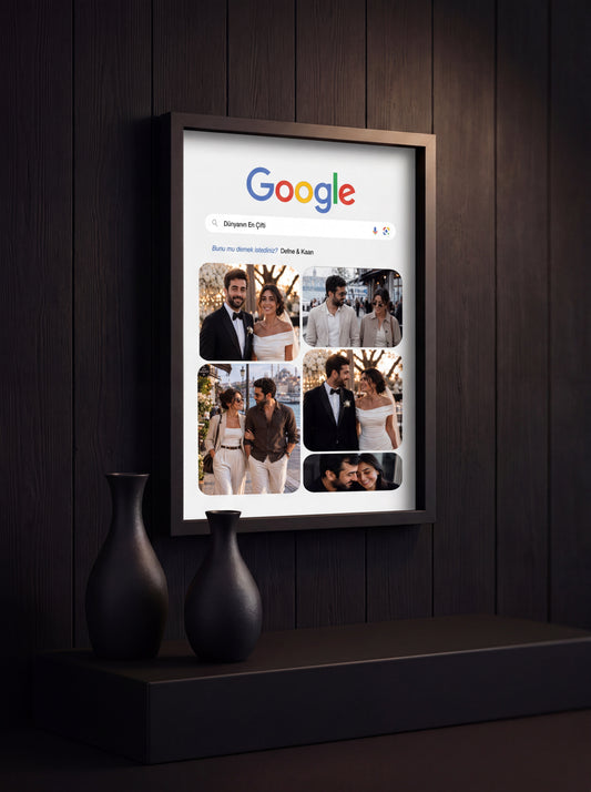 İsme Özel Google Temalı Fotoğraflı Tablo